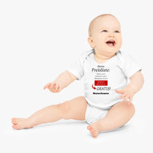 Cargar imagen en el visor de la galería, Baby Preisliste, Windeln wechseln gratis - Personalisierter Baby-Onesie/ Strampler, witziges Weihnachtsgeschenk, 100% Bio-Baumwolle
