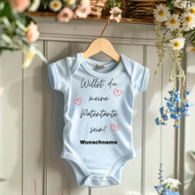 Cargar imagen en el visor de la galería, Willst du meine Patentante sein? - Personalisierter Baby-Onesie/ Strampler, Weihnachtsgeschenk, 100% Bio-Baumwolle
