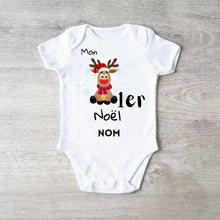 Cargar imagen en el visor de la galería, Mon 1er Noël - Onesie/dorsal bébé personnalisé pour Noël, 100% coton bio
