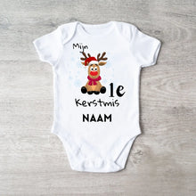 Cargar imagen en el visor de la galería, Mijn 1e Kerstmis - Gepersonaliseerde baby onesie/ romper voor Kerstmis, 100% biologisch katoen
