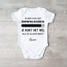 Cargar imagen en el visor de la galería, IK BEN AAN HET Downloaden - Gepersonaliseerde baby onesie/ romper voor Kerstmis, 100% biologisch katoen copy
