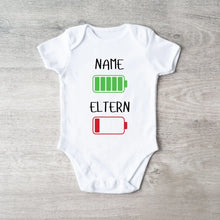 Cargar imagen en el visor de la galería, Ich: Viel Energie, Eltern: Wenig Energie - Personalisierter Baby-Onesie/ Strampler, 100% Bio-Baumwolle
