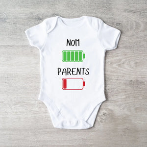 Distribution d'énergie Parents Enfants - Onesie/dorsal bébé personnalisé pour Noël, 100% coton bio