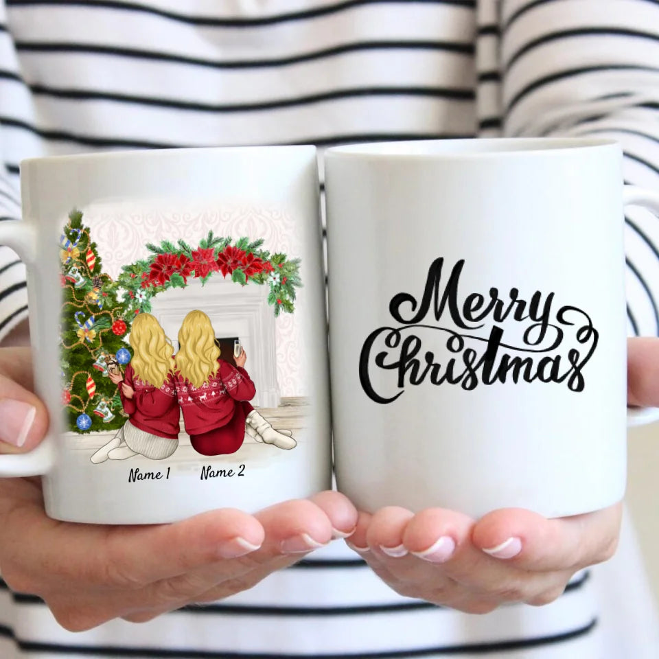 Amigas de Navidad - Taza Personalizada (2-3 personas)