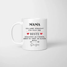 Cargar imagen en el visor de la galería, Bestes Geschenk für Mama - Personalisierte Tasse (Mama, Papa, Oma, Opa)
