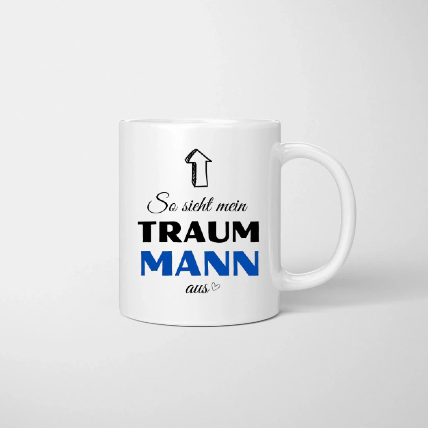 So sieht mein Traummann aus - Personalisierte Pärchen-Tasse, individuelles Geschenk Partner Valentinstag