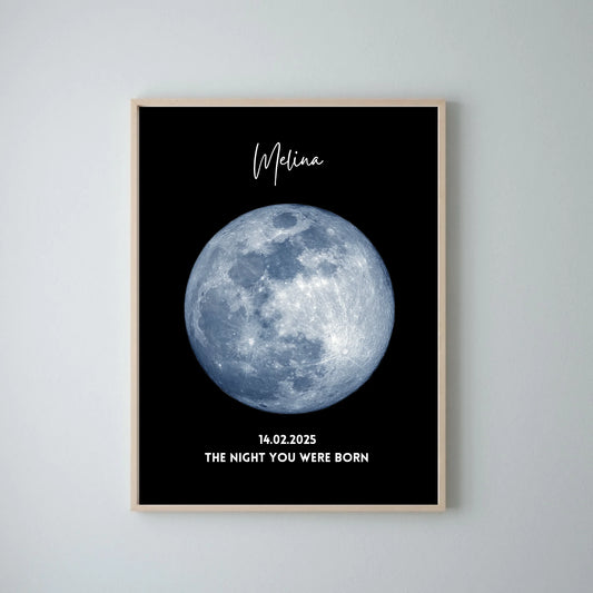 The night you were born - Personalisiertes Mondphasen Poster Geburtstag, Geburtsmond