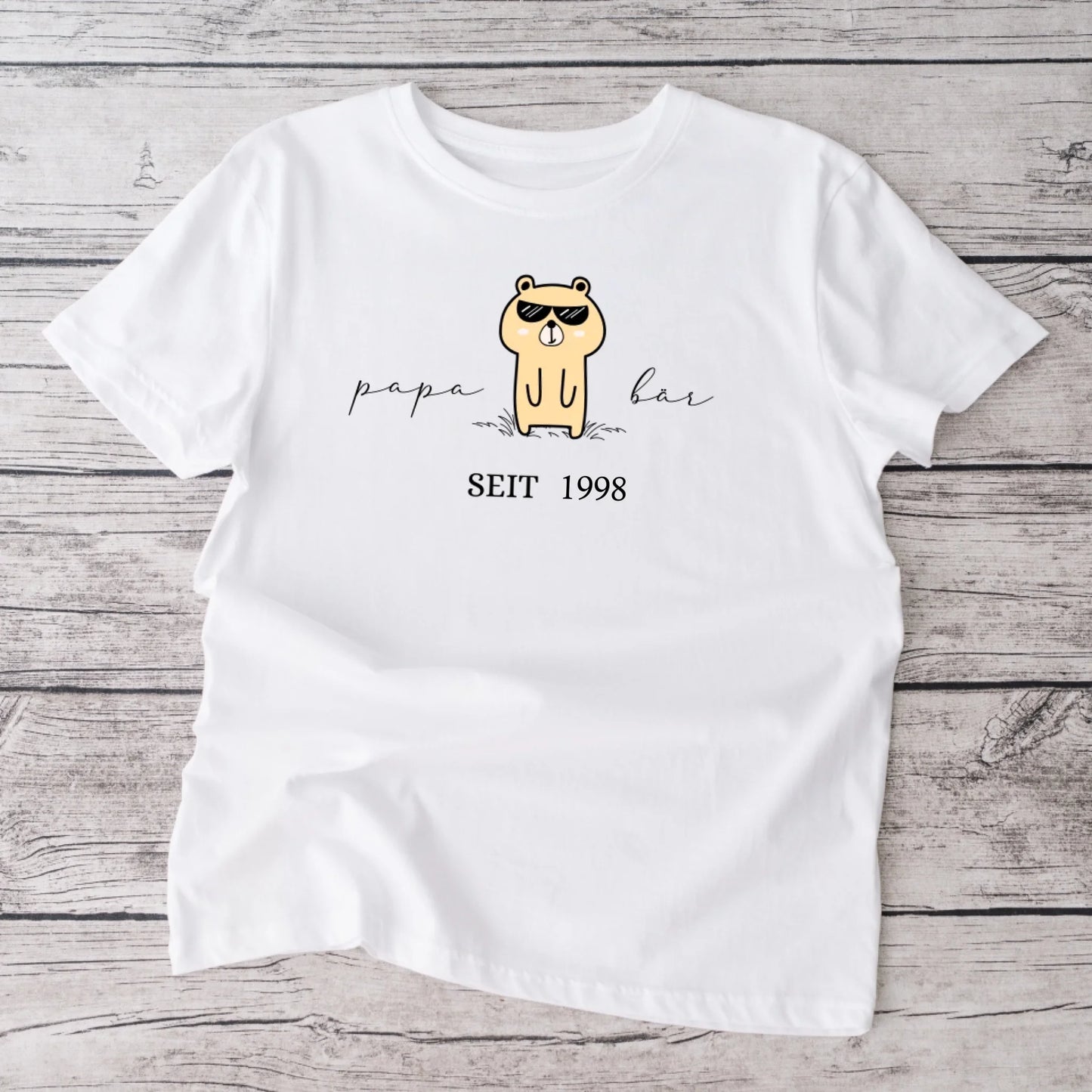 Papabär seit, Opabär seit - Personalisiertes T-Shirt für Vater/ Großvater
