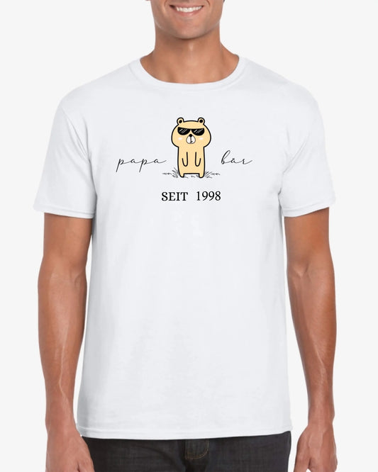 Papabär seit, Opabär seit - Personalisiertes T-Shirt für Vater/ Großvater