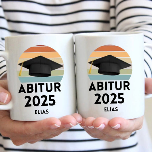Glückwunsch Abschluss Tasse 2025 - Personalisierte Tasse Abitur, Studium, Bachelor, Master, Ausbildung, Realschule, Examen