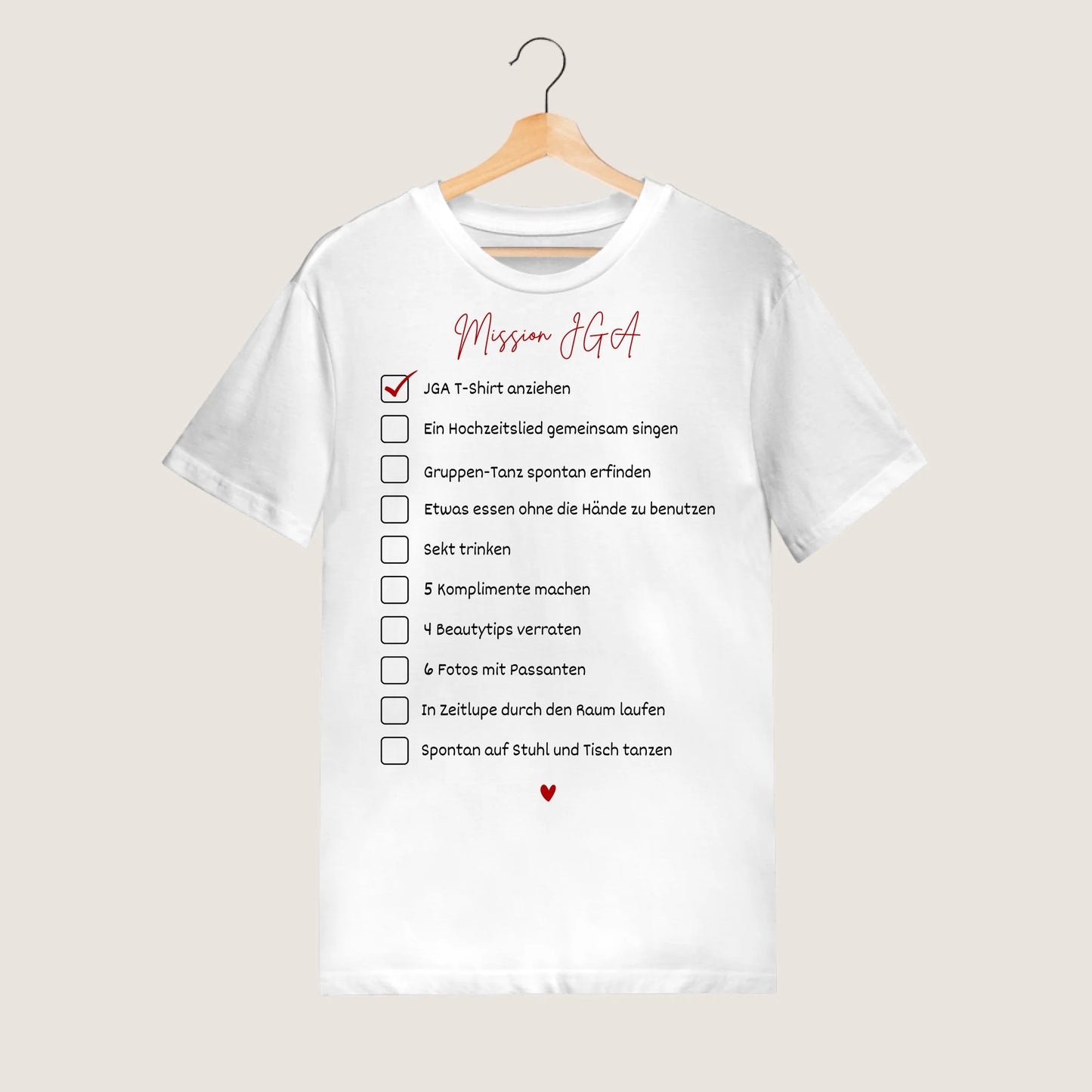 Mission JGA - Personalisiertes T-Shirt Freundinnen, JGA, TODO Liste Junggesellinnen-Abschied (100% Baumwolle, Unisex)