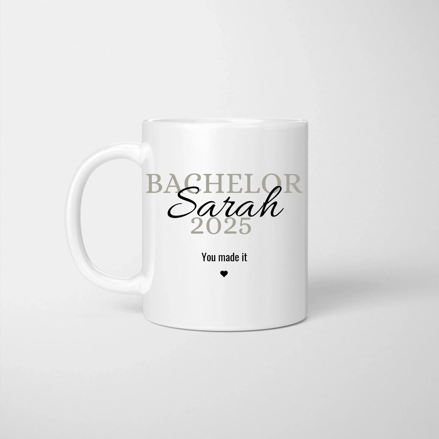 Bachelor Tasse 2025 - Personalisierte Tasse zum Abschluss Abitur, Studium, Bachelor, Master, Ausbildung, Realschule, Examen, Einschulung