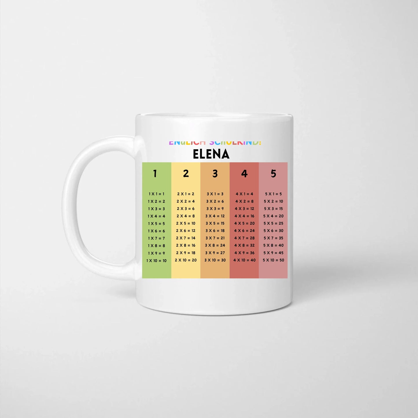 Endlich Schulkind 1x1 Merktasse - Personalisierte Tasse zur Einschulung