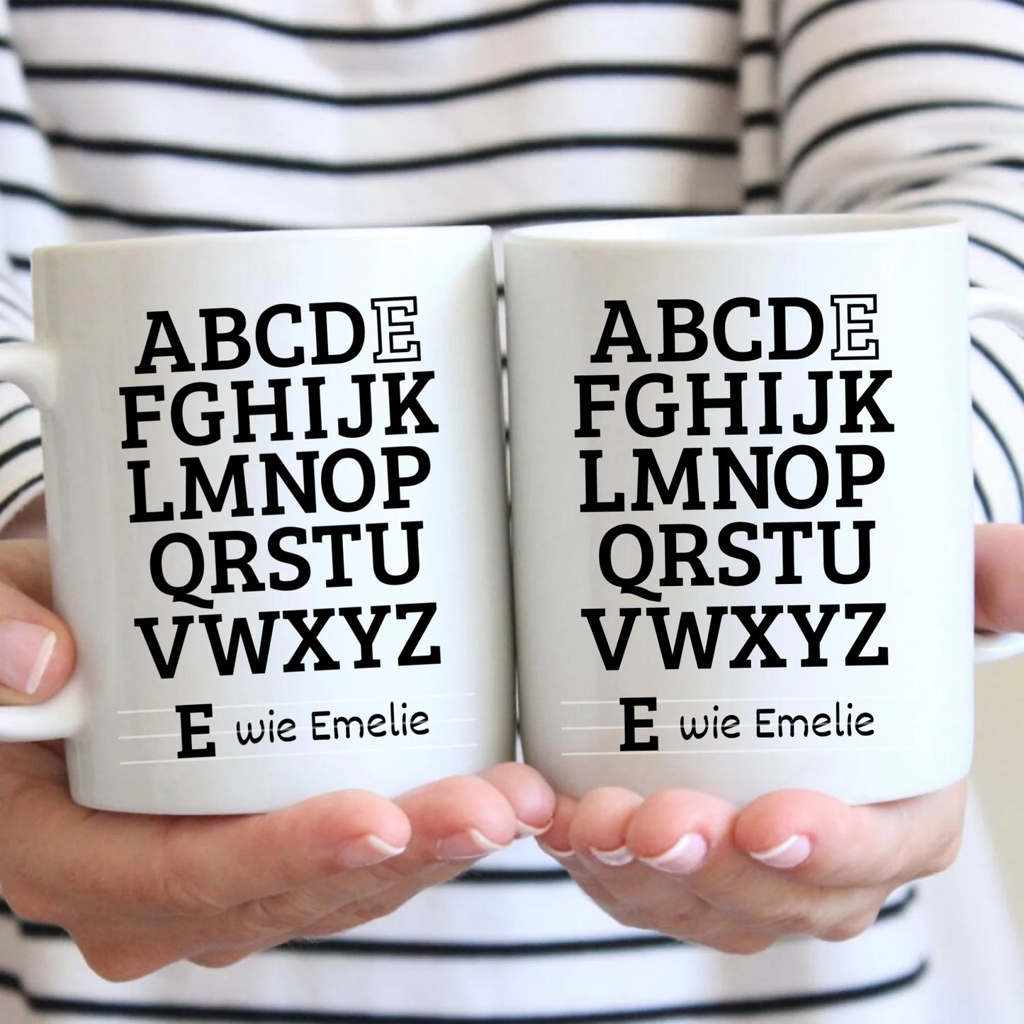 ABC Schüler Tasse - Personalisierter Becher zur Einschulung, 1. Klasse, Eigener Name Kinder