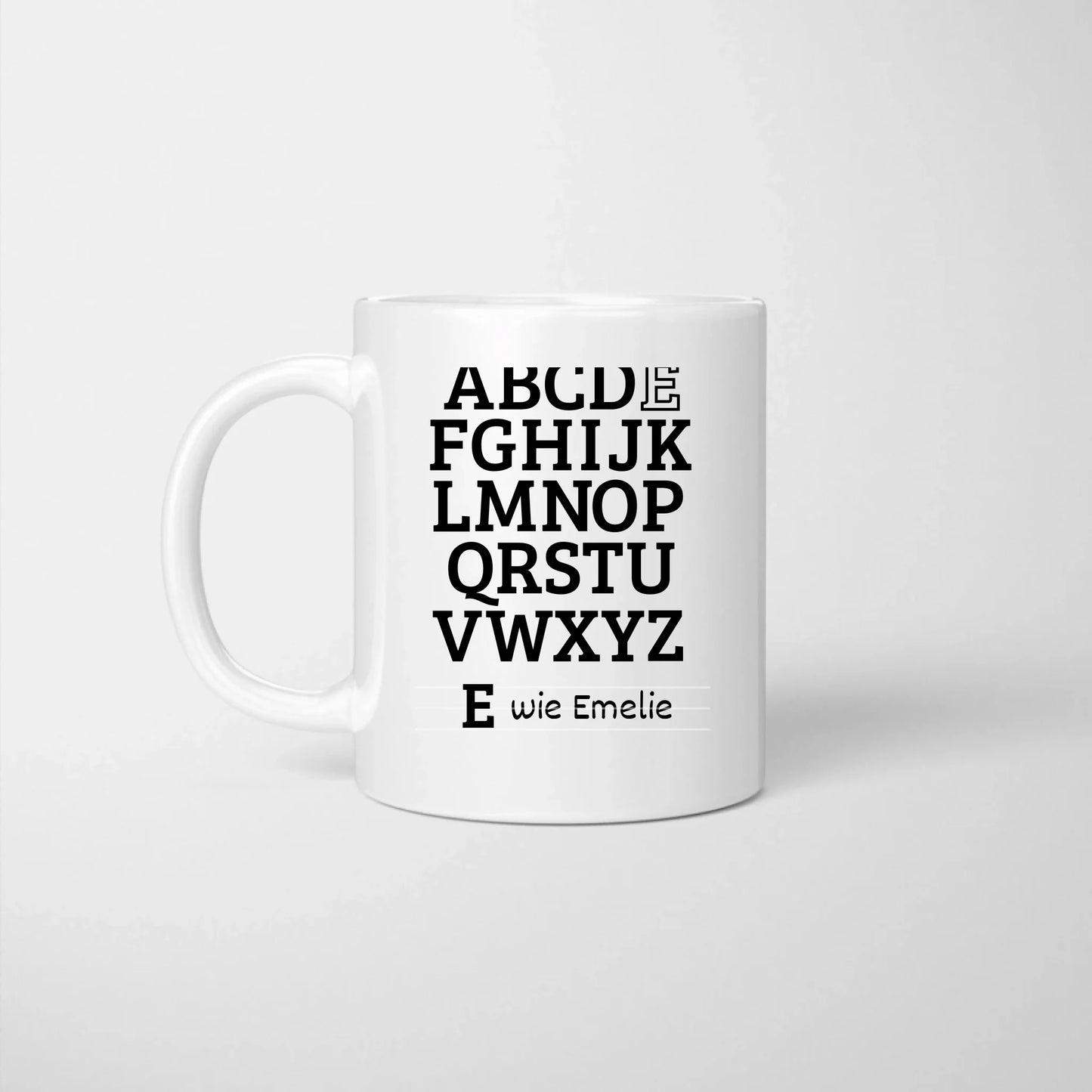 ABC Schüler Tasse - Personalisierter Becher zur Einschulung, 1. Klasse, Eigener Name Kinder