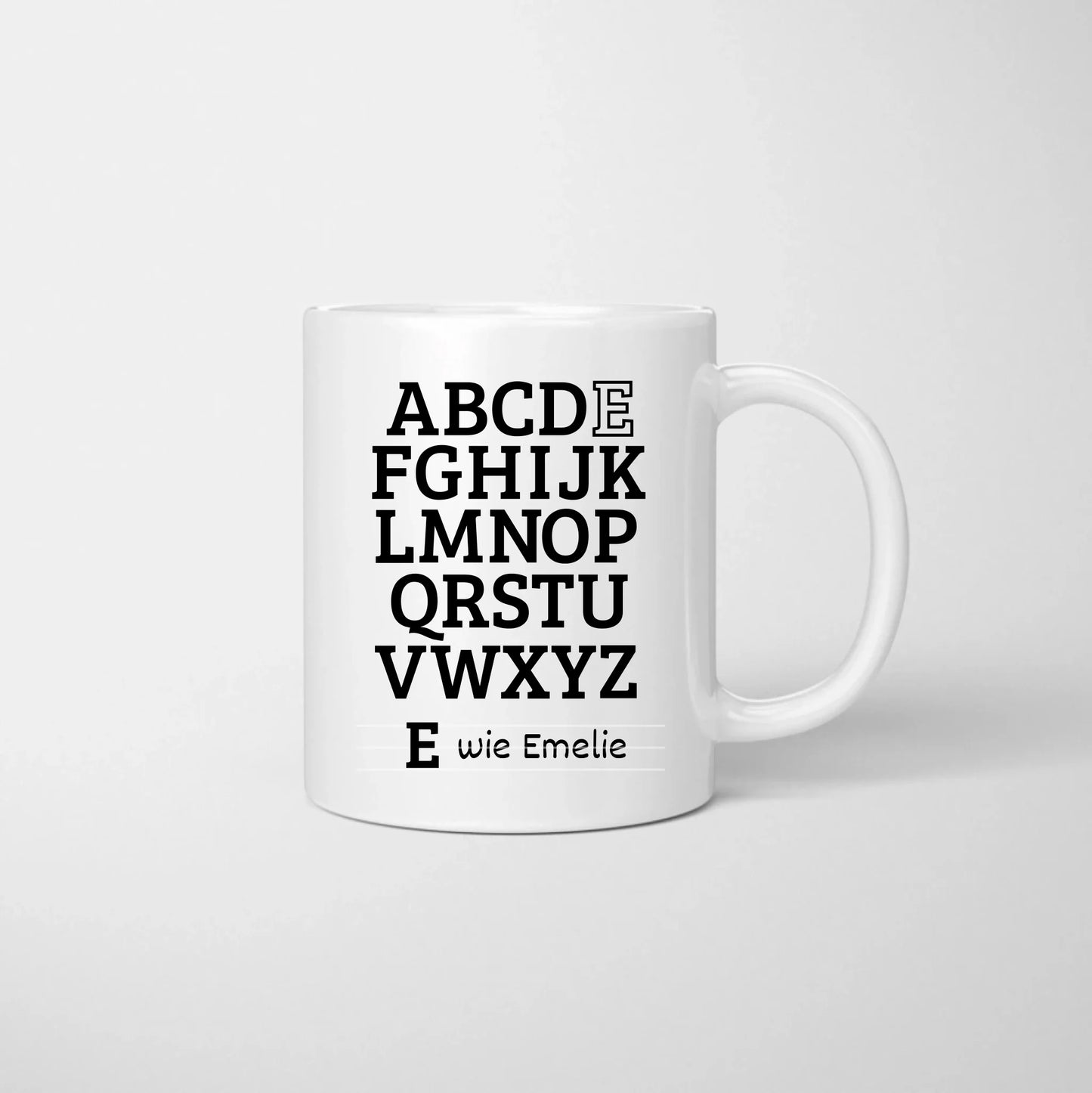 ABC Schüler Tasse - Personalisierter Becher zur Einschulung, 1. Klasse, Eigener Name Kinder