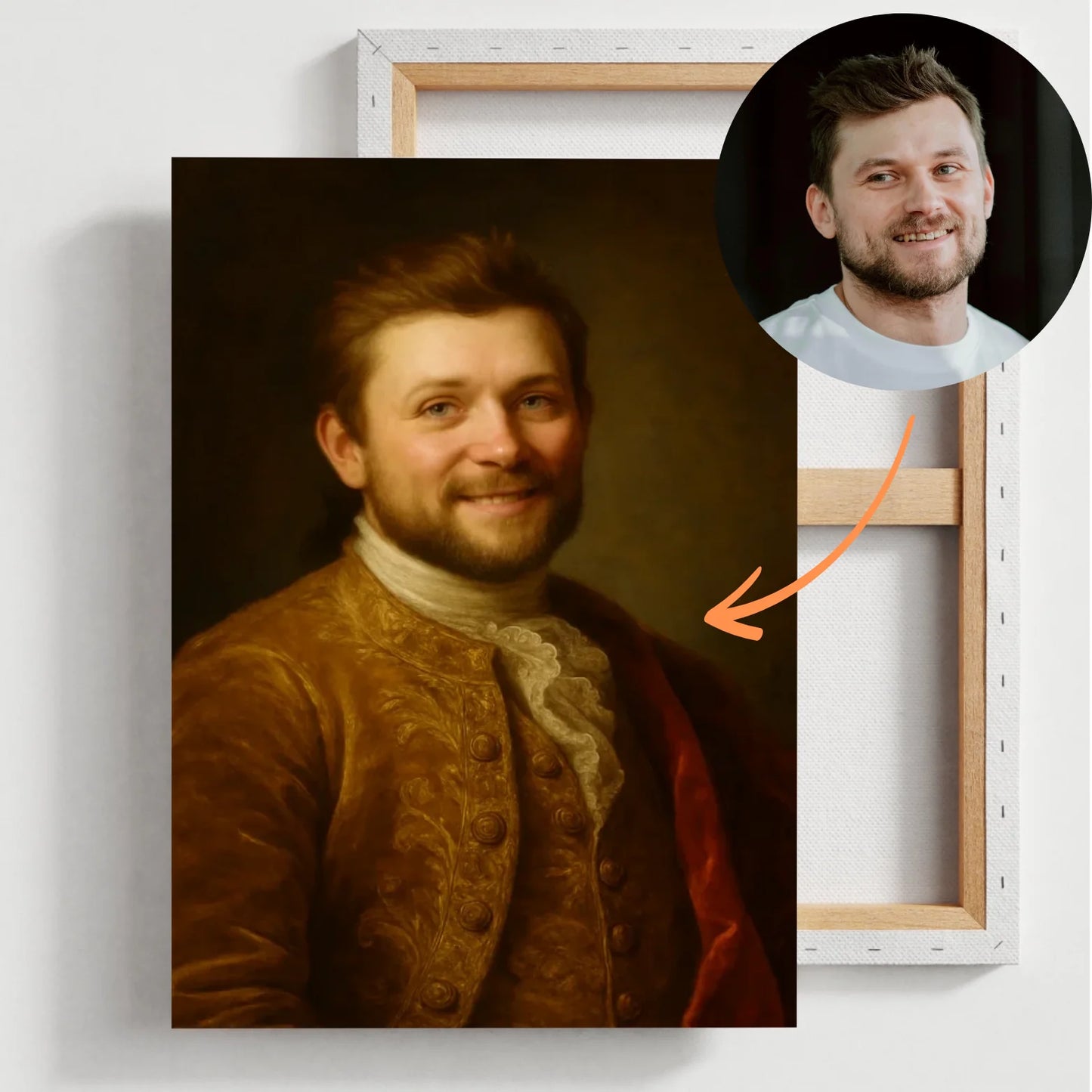 Royales Portraitbild - Personalisierte Leinwand mit Fotoupload im Stil eines königlichen Öl-Gemäldes