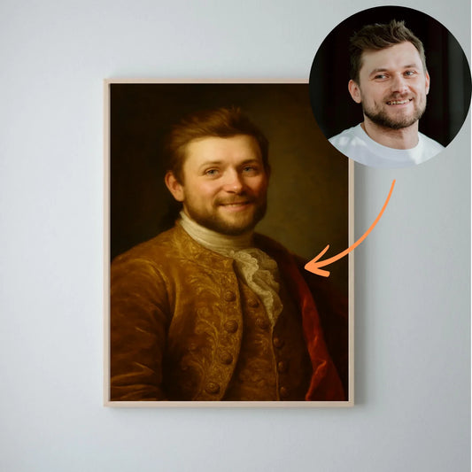 Royales Portrait - Personalisiertes Poster mit Fotoupload im Stil eines königlichen Öl-Gemäldes