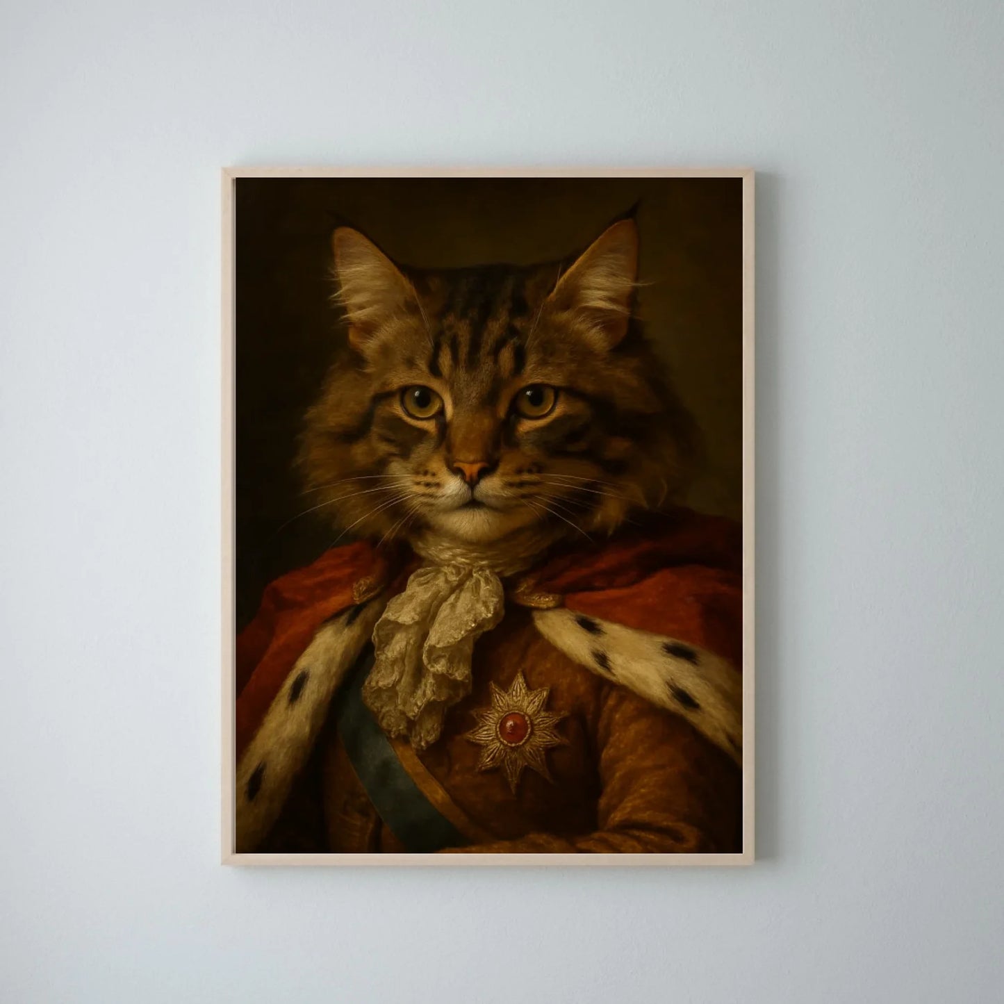 Adeliges Haustier Portrait - Personalisiertes Poster mit Fotoupload im Stil eines royalen Öl-Gemäldes (Hund, Katze, etc.)