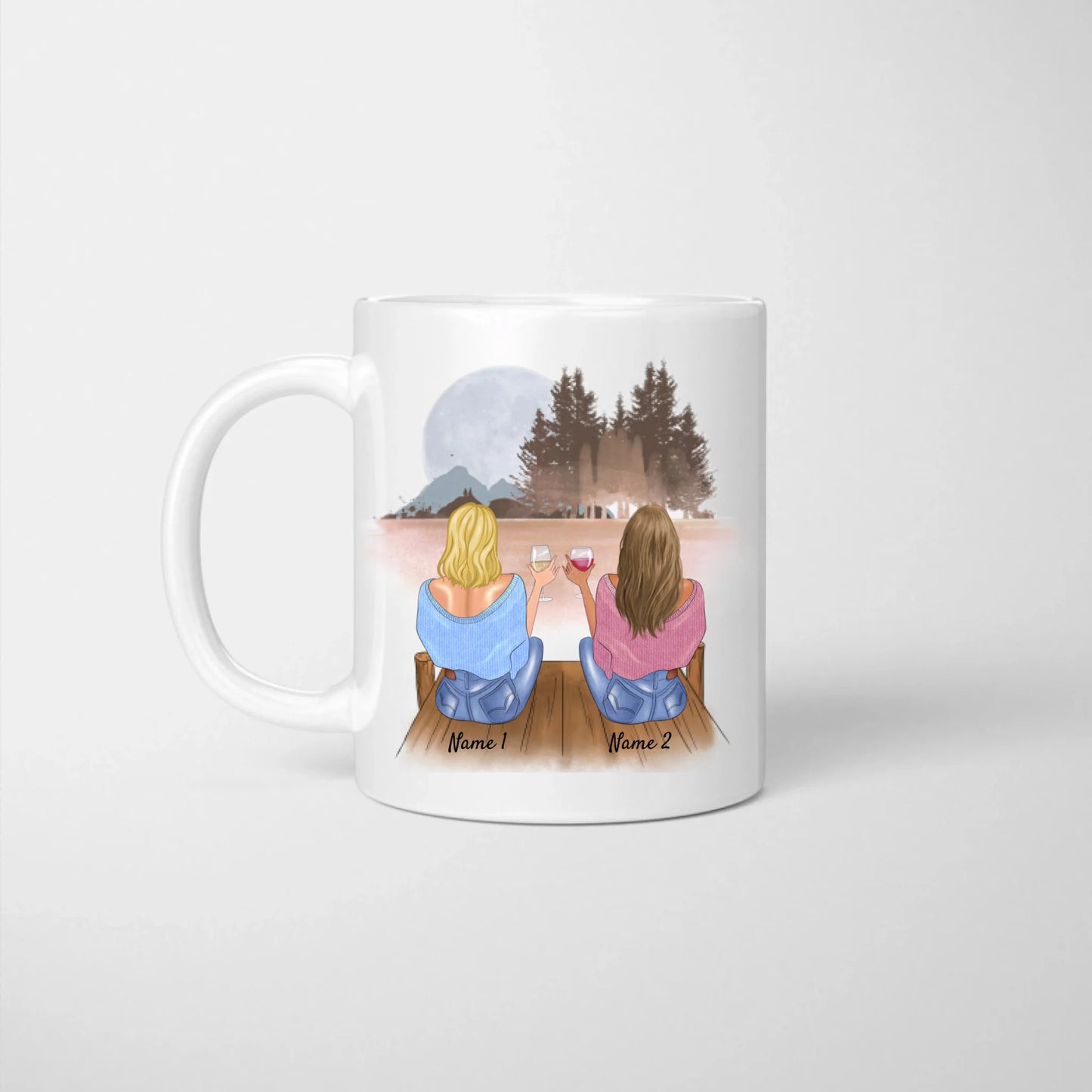 Kacktage in Glitzer tunken & funkeln lassen - Personalisierte Tasse für Freundinnen, Kolleginnen, Geschwister (2-4 Personen)