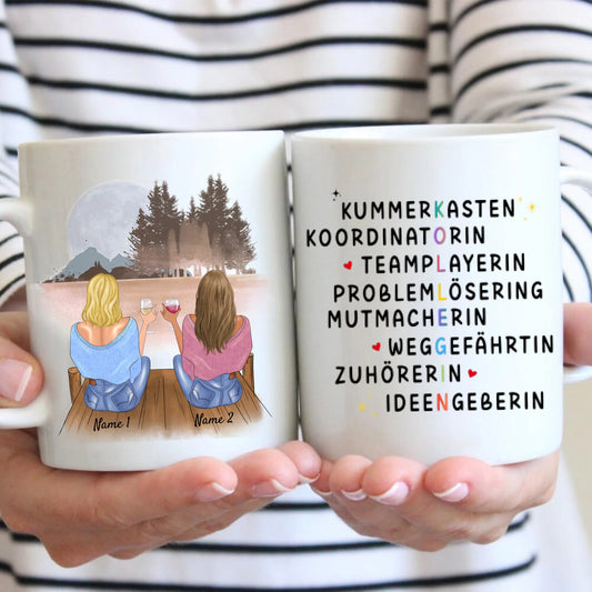 Mehr als nur eine Kollegin - Personalisierte Tasse (2-4 Personen) für Kolleginnen, Freundinnen, Büro, Abschied, Geburtstag