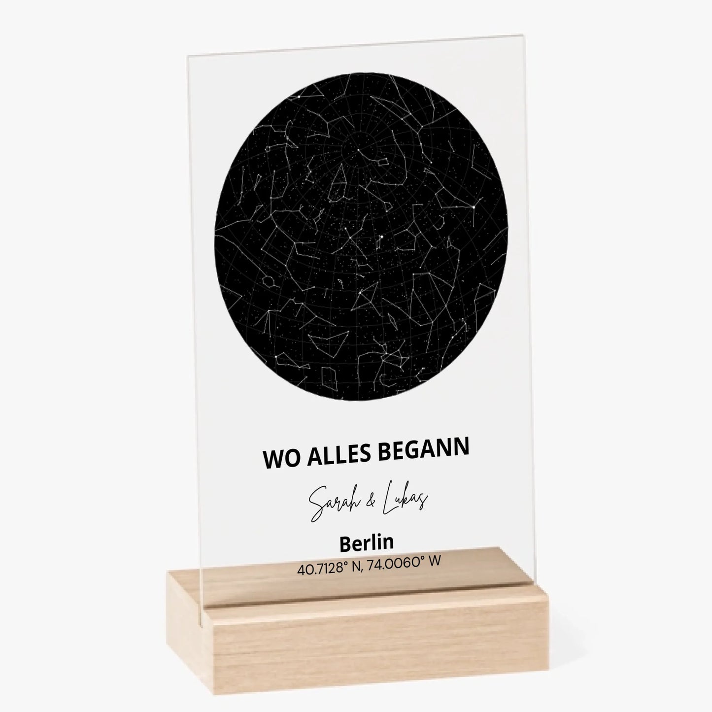 Unser Sternenhimmel - Personalisiertes Acrylglas Bild für deinen Partner, Partnerin, Geschenk Pärchen