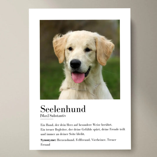 Foto-Poster Definition Seelenhund - Personalisiertes Geschenk Haustier