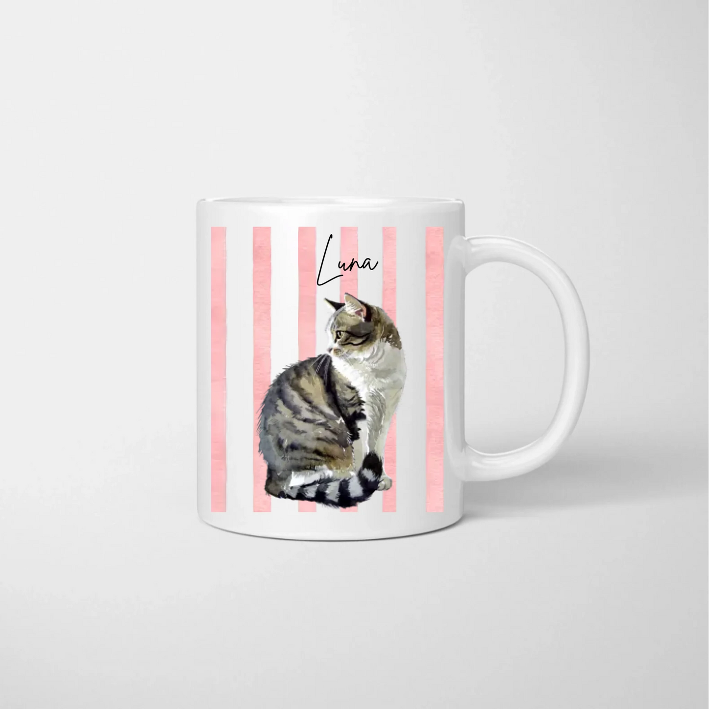Personalisierte Aquarell Tasse mit eigenem Foto und Namen deines Haustiers