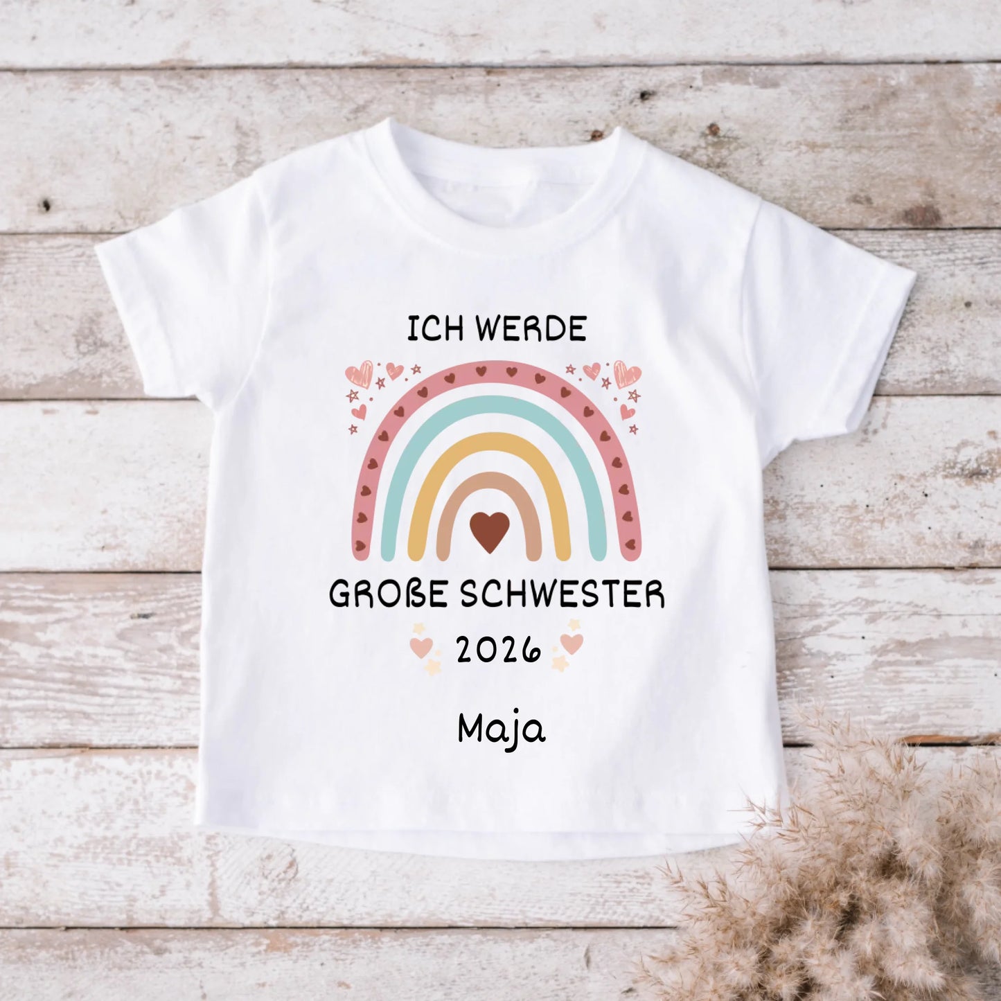 Kleine Schwester/ kleiner Bruder - Personalisierter Baby Strampler zur Geburt, Geschwister (100% Bio-Baumwolle)