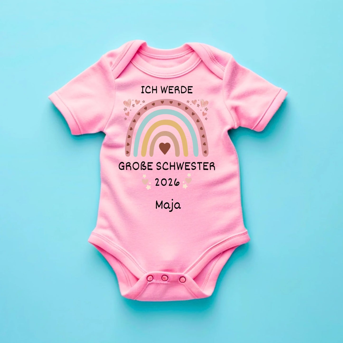 Ich werde große Schwester/ großer Bruder - Personalisiertes T-Shirt Kinder, Geschwister, Baby, zur Geburt (100% Baumwolle, unisex)