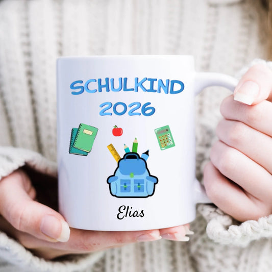 Schulkind 2026 - Personalisierte Tasse zur Einschulung, Schüler, 1.-5. Klasse