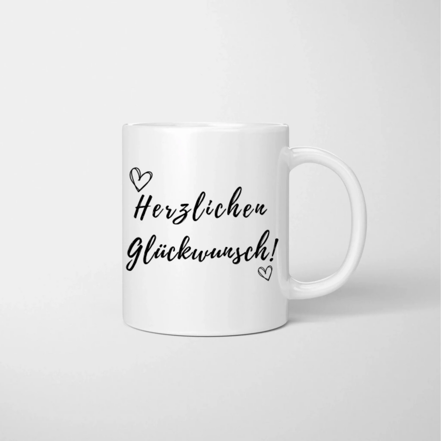 Glückwunsch zum Abschluss - Personalisierte Tasse zum Abschluss, Abitur, Bachelor, Master, Ausbildung, Schule