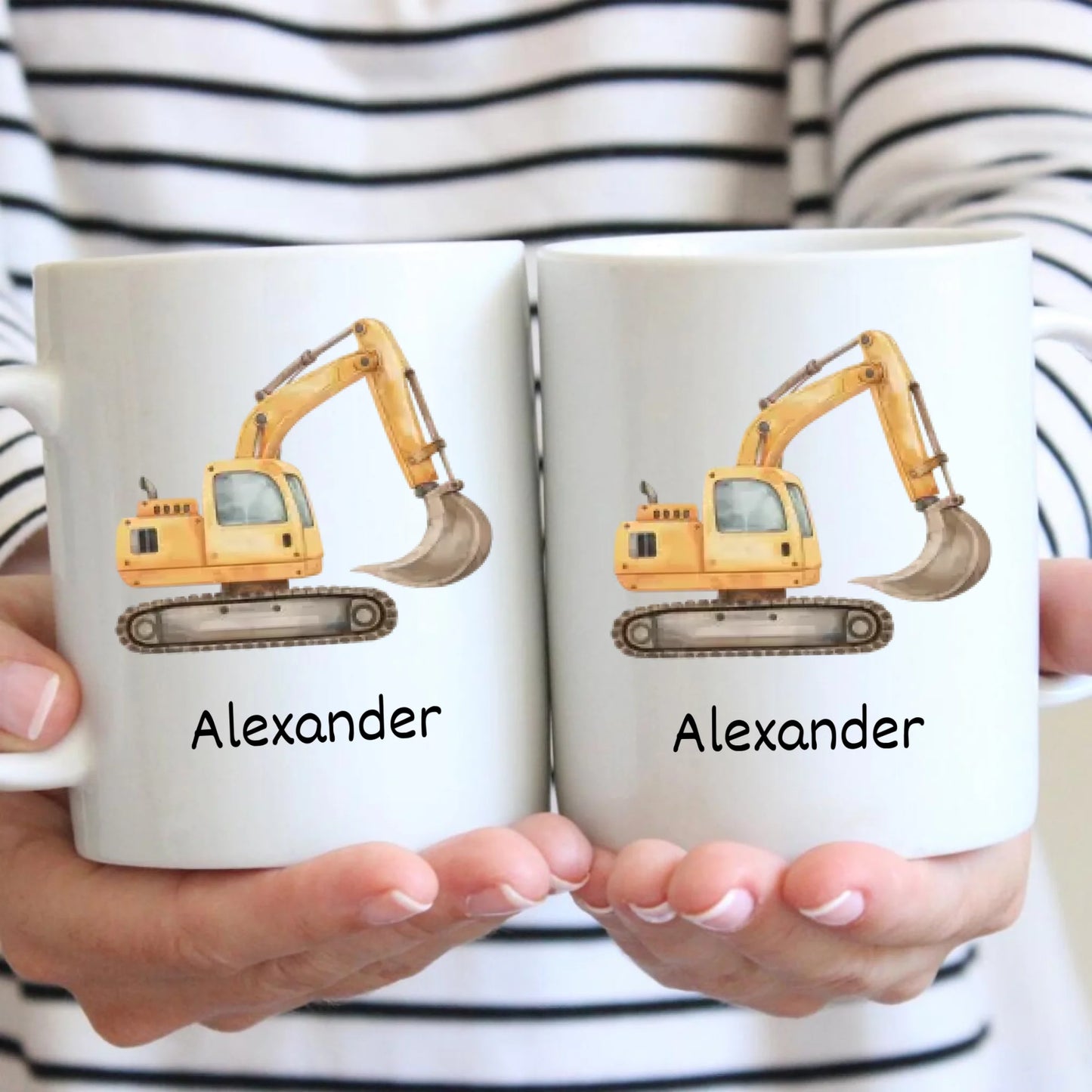 Bagger Tasse Kinder - Personalisierter Becher für Kinder, Schüler, mit Namen