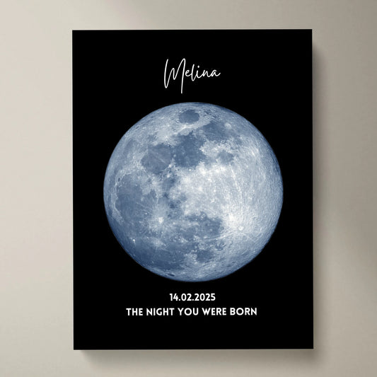The night you were born - Personalisiertes Mondphasen Poster Geburtstag, Geburtsmond