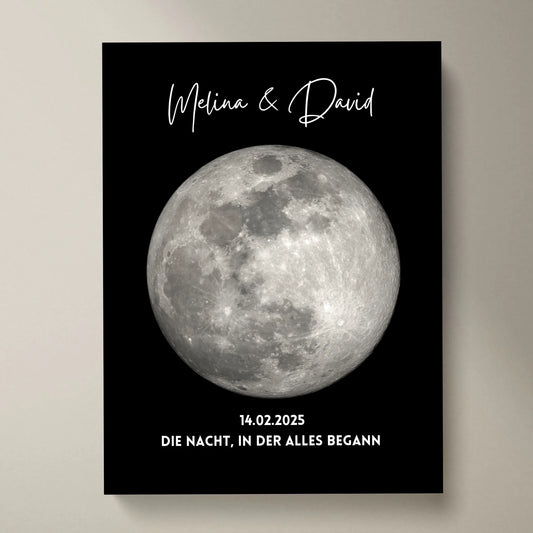 Die Nacht, in der alles begann - Personalisiertes Mondphasen Poster