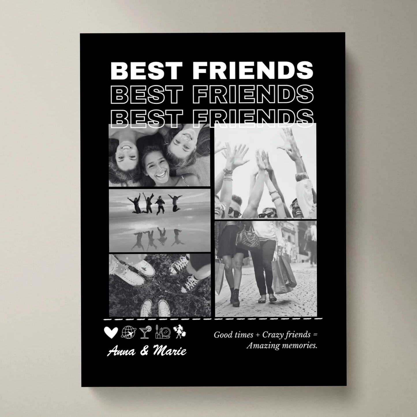 Freundinnen Forever - Personalisiertes Foto Poster (3-5 Bilder hochladen)