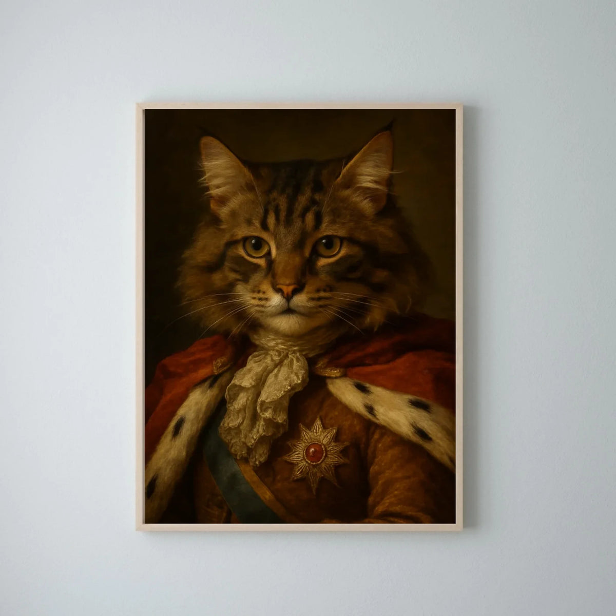 Adeliges Haustier Portrait - Personalisiertes Poster mit Fotoupload im Stil eines royalen Öl-Gemäldes (Hund, Katze, etc.)