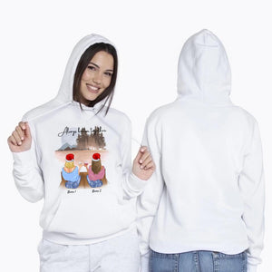 Beste Freundinnen Weihnachten mit Getränk - Personalisierter Kapuzen-Pullover Unisex