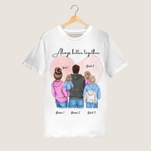 Cargar imagen en el visor de la galería, Meine Lieblingsmenschen - Personalisiertes T-Shirt  Mutter, Vater, Kinder (100% Baumwolle, Unisex)
