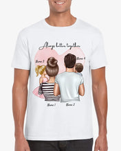 Cargar imagen en el visor de la galería, Famille heureuse - T-shirt personnalisé (parents &amp; 1-4 enfants)
