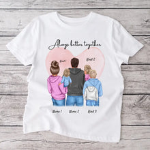 Cargar imagen en el visor de la galería, Ma famille, mes personnes préférées - T-shirt personnalisé (parents &amp; 1-4 enfants)
