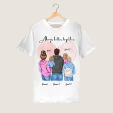 Cargar imagen en el visor de la galería, Ma famille, mes personnes préférées - T-shirt personnalisé (parents &amp; 1-4 enfants)
