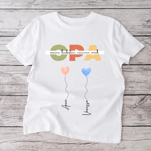 Meine Liebsten nennen mich OPA - Personalisiertes T-Shirt Großvater mit Enkeln (100% Baumwolle, Unisex)