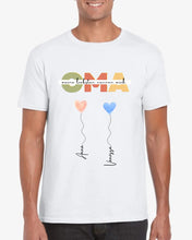 Cargar imagen en el visor de la galería, Meine Liebsten nennen mich OMA - Personalisiertes T-Shirt Großmutter mit Enkeln (100% Baumwolle, Unisex)
