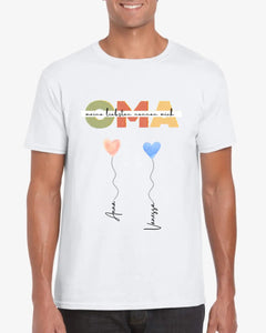 Meine Liebsten nennen mich OMA - Personalisiertes T-Shirt Großmutter mit Enkeln (100% Baumwolle, Unisex)