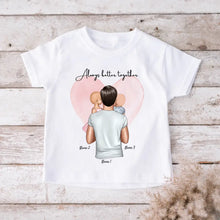 Cargar imagen en el visor de la galería, Niño con papá - Camiseta personalizada para niños (100% algodón, unisex)
