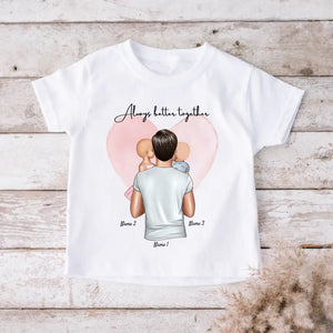 Niño con papá - Camiseta personalizada para niños (100% algodón, unisex)